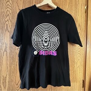retro adidas graphic tshirt with glow in the dark logo